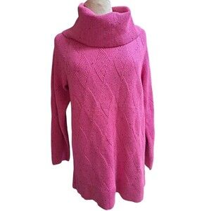 TALBOTS Sweater Cowl Neck Speckled Knit Preppy Classic